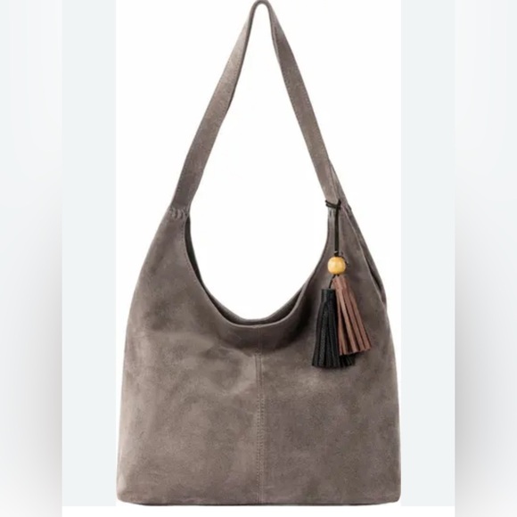 The Sak suede mushroom hobo Shoulder Bag with Dual Tassels - Picture 1 of 11